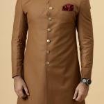 Classic Caramel Brown Achkan for Men | Elegant Ethnic Wear | Jaipurio